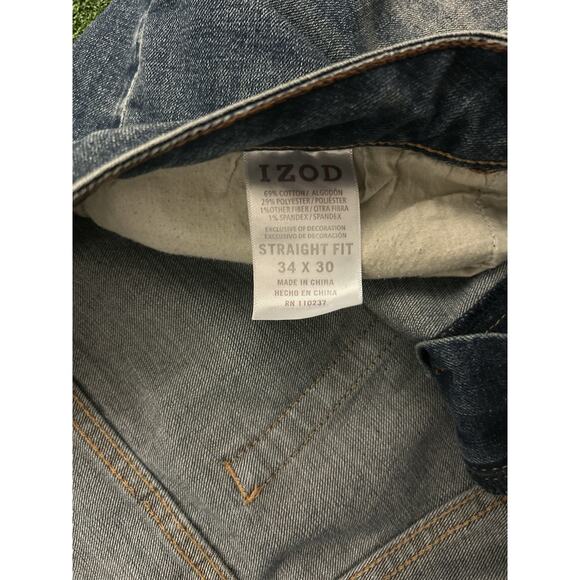 IZOD Men's Comfort Stretch Straight Fit Jeans Blue Size 34x30 Denim - Picture 5 of 8